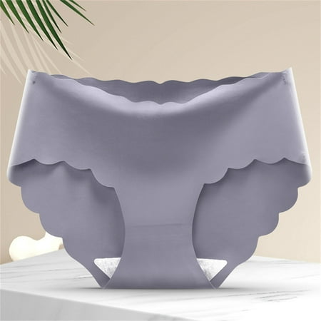 Pavied Seamless Underwear Womens Underwear Seamless Breathable Hipster Panties No Show Stretch Ice Silk Underwear Bikini Panties High Waisted Underwear Bikini Underwear Gray L
