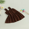 thumbnail image 3 of Girl Ruffle Dresses Sleeveless Off Shoulder Solid Color Princess Dress, 3 of 8