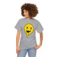 thumbnail image 3 of Dripping smiley face graphic t shirt Unisex Heavy Cotton Tee, 3 of 8