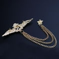 thumbnail image 2 of 2 Uds Diamante Cristal Ala Cadena Borla Broche Solapa Pin Accesorios para Hombres, 2 of 9