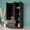 thumbnail image 4 of Better Home Products Symphony Wardrobe Armoire Closet with Two Drawers Tobacco, 4 of 7