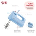 thumbnail image 4 of Rise by Dash Compact Hand Mixer Electric for Whipping + Mixing with Cord Storage, 5 Speed - Blue - 1.8 lbs. - New, 4 of 8