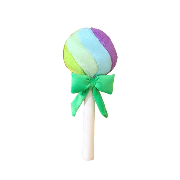 Kearding Juguete de peluche de piruleta de Color arcoíris, muñeco de caramelo colorido de dibujos animados de peluche suave, accesorios Decoración del hogar Verde