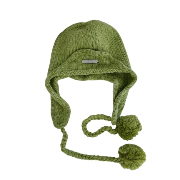 Gorro de punto para mujer, gorro de invierno con cordones, gorros de lana, gorro de esquí al aire libre para adolescentes, niñas y adultos, tocado Universal