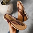 thumbnail image 3 of Vibrex Women's Flat Sandals Comfortable Casual Flat Sandals Summer Walking Shoes Casual Ankle Elastic Flip Flops Shoes Women's Summer Round Toe Shoes, 3 of 9