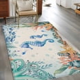 thumbnail image 3 of Seahorse Coastal Area Rug 3x5 Washable Rug Non Slip Summer Nautical Starfish Coral Beige Large Area Rug Indoor Floor Carpet for Entryway Bedroom Kitchen Living Room Home Office Dining Room Nursery, 3 of 8