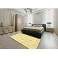 thumbnail image 5 of Ahgly Company Machine Washable Indoor Square Abstract Yellow Area Rugs, 6' Square, 5 of 7
