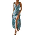 thumbnail image 2 of FcBaudy Robe Sans Manches Col Rond, Robes d'Été pour Femmes, Robes d'Été Mode Femmes Taille Ouverte Imprimée Robes Femmes, 2 of 9