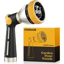 FANHAO Heavy Duty Metal Garden Hose Nozzle with Thumb Control, Watering Nozzle with 8 Spray Patterns