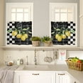 thumbnail image 4 of Summer Tropical Lemon 3-Piece Kitchen Curtain Set, Rod Pocket Kitchen Curtain Valance and Tiers Set, Washable Drape Window Treatment Set, Black White Buffalo Plaid, 4 of 5