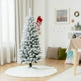 thumbnail image 4 of Gymax 4.5 FT Artificial Slim Christmas Tree Unlit Snow-Flocked Xmas Pencil Tree, 4 of 10