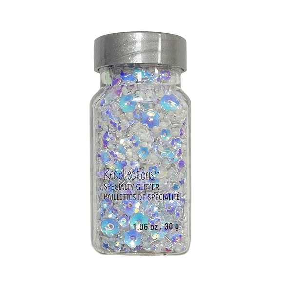12 Pack: White Mixed Sequins Specialty Glitter by Recollections