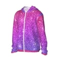 thumbnail image 2 of Kll Pink Purple Glitter Print Men'S Women’s Upf 50+ Sun Protection Outdoor Hoodie Jacket Long Sleeve Fishing Hiking Performance Shirt- X-Large, 2 of 8