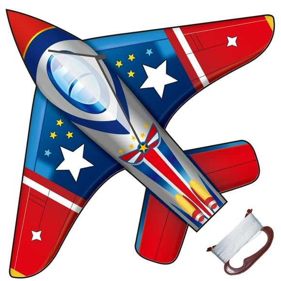 Avión Kite TOY Life Fighter para niños de 4 a 8 años con cuerda de 90 m