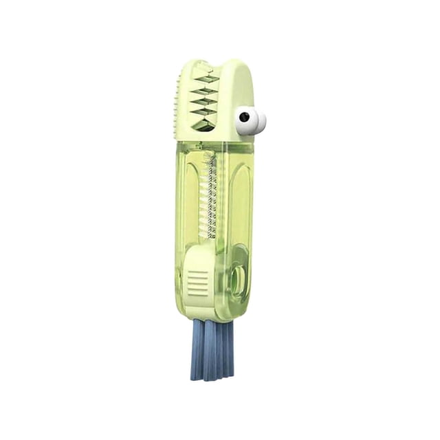 Green 3-In-1 Cup Lid Crevice Cleaning Brush Multifunctional Tool Plastic Bottle Straw Cleaner For Household Kitchen Detail Scrubbing Accessory GE