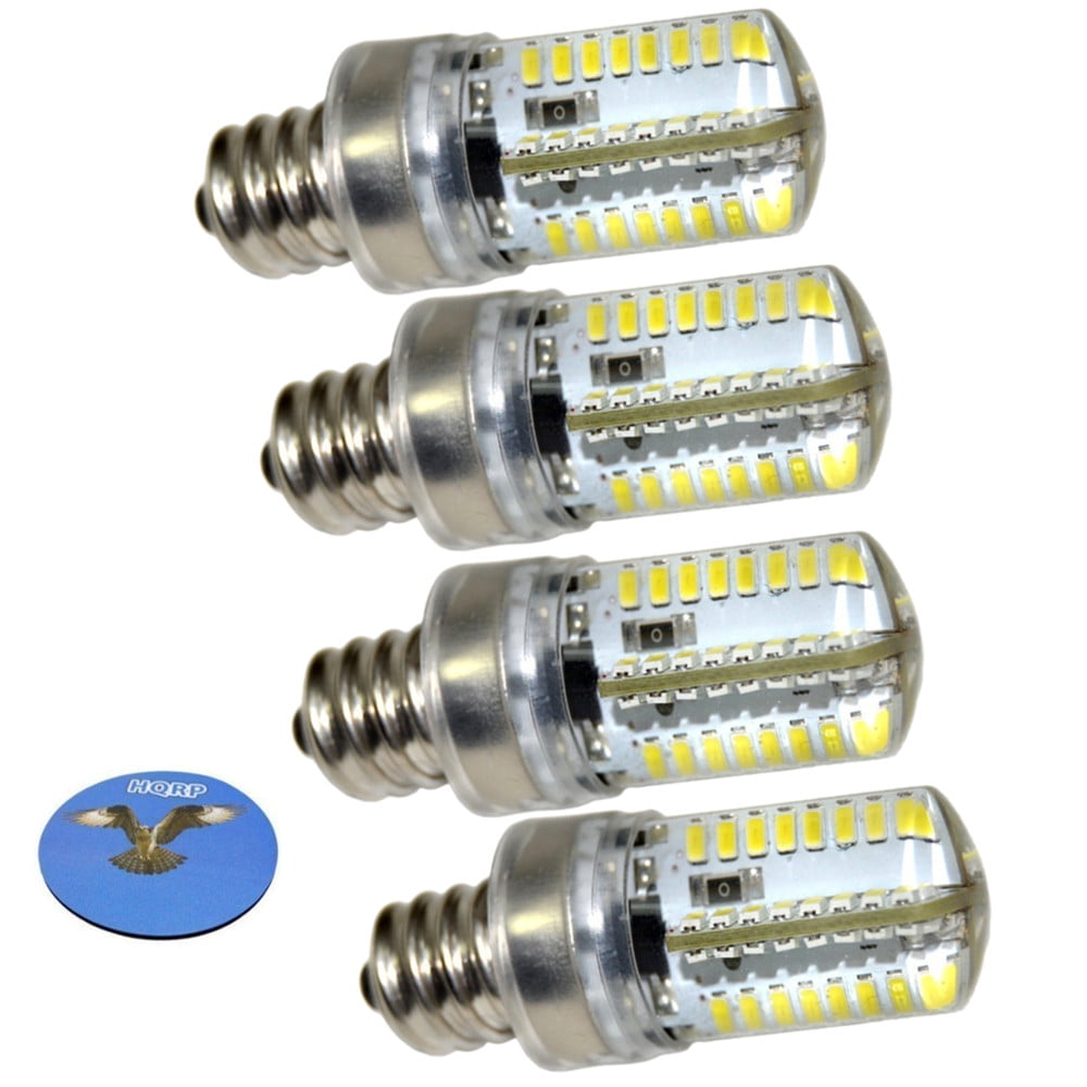 HQRP 4Pack 7/16" 64 LEDs SMD 3014 LED Sewing Machine Light Bulb Warm