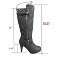 thumbnail image 2 of Women's Ladies Fashion High Heel Zip Round Toe Casual Dress Heel Boots Shoes (Gray, 7), 2 of 5