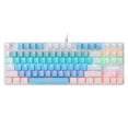thumbnail image 1 of eccomum BAJEAL 87 Keys Wired Mechanical Keyboard Mixed Light Mechanical Keyboard with Mechanical Blue Switch Suspension Button Blue+White, 1 of 7