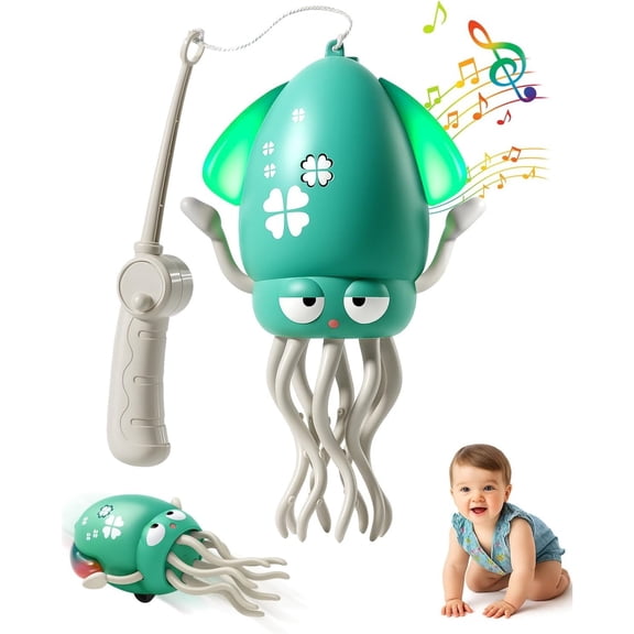 Demine Electric Dancing Octopus Toy, Rechargeable Magic Crawling Toys with Music, Funny Dancing Squid Toy for Boys & Girls