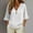 Shirts-White, variant on Gamivast Women's Casual Cotton Linen Shirts V Neck 3/4 Sleeve Button Down Blouses Loose Fit Summer Breathable Tunics Everyday Relaxed Tops for Daily Wear Green XXL