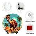 thumbnail image 4 of Balery Cool Camel Oasis Vibes Print Bone China Decorative Plate Ceramic Dinner Plates Art Crafts with Display Stand-10in, 4 of 6