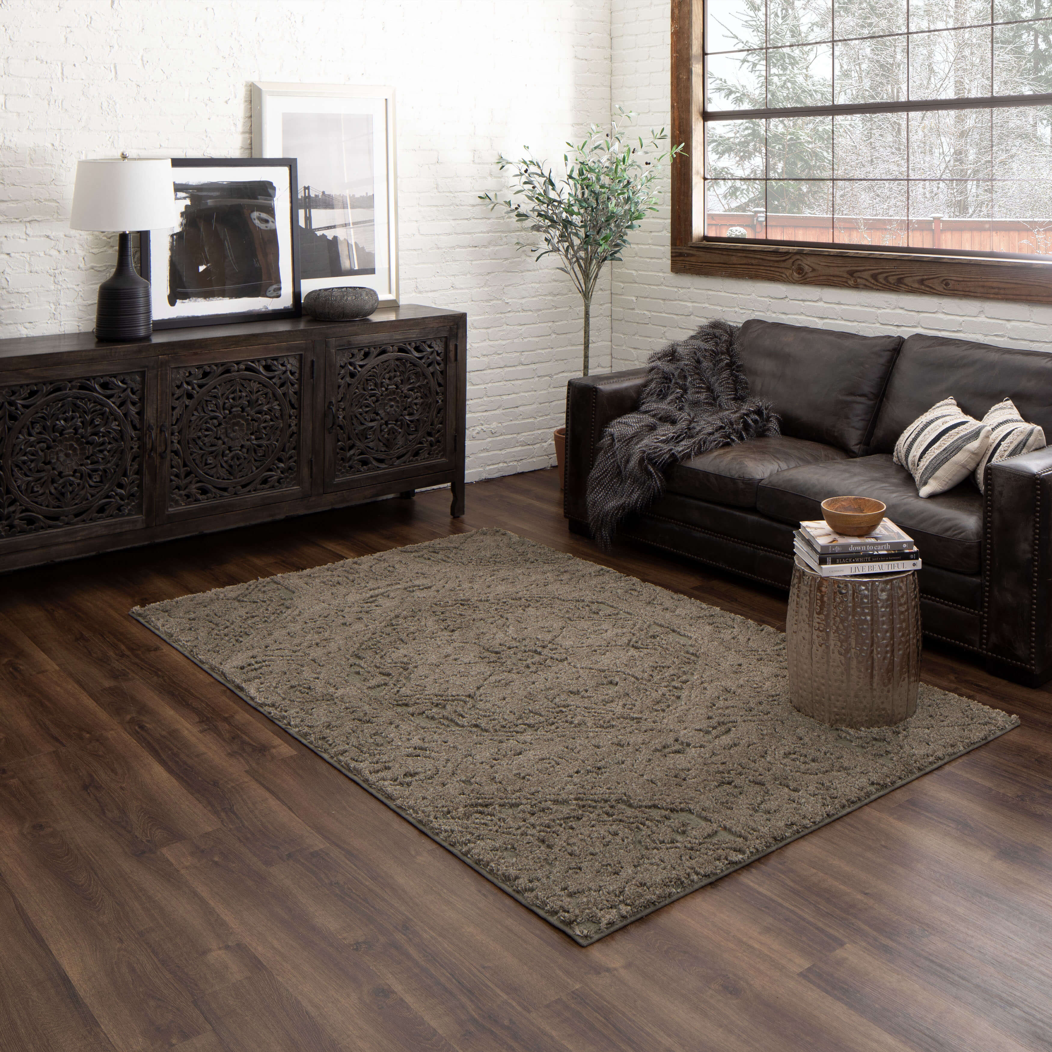 Mohawk Home Francesca Farmhouse Area Rug, Gray, 8' x10'