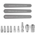 thumbnail image 3 of 10pcs Pneumatic Connector Nozzle Electric Hose Cordless Power For Washing Machine Compressor Quick Coupler Iron Silver, 3 of 8