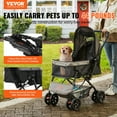thumbnail image 2 of VEVOR Poussette pour Animaux, Poussette pour Chien à 4 Roues avec Freins, Capacité de Poids de 44lbs, Poussette pour Chiot avec Guidon Réversible, 2 of 9