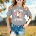 thumbnail image 2 of Hihipz Little Girl's Graphic Tee Capybara Print Short Sleeve Crew Neck Tee Tops Fashion Cozy Tshirts, 2 of 4