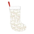 thumbnail image 2 of Salouo White Rabbit Print Christmas Stockings,Large Xmas Stocking Set of 1 Holiday and Farmhouse Stocking for Christmas Holiday Party Decoration(17.7*11 Inch), 2 of 7