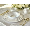 thumbnail image 2 of " OCCASIONS" 40 Plates Pack, Heavyweight Disposable Wedding Party Plastic Plates (6.25'' Dessert/Bread Plate, White & Gold Rim), 2 of 8