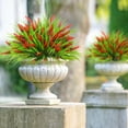 thumbnail image 5 of Zukuco 4 Bundles Artificial Plants Outdoor Faux Lavender Flowers Fake Monkey Grass UV Resistant Plastic Greenery Plants for Garden Home Porch Window Patio Hanging Planter Indoor Decor (Red), 5 of 7