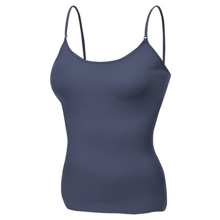 

Essential Basic Women Layering Basic Short Camisole Cami Adjustable Strap Tank Top - Junior Sizing