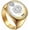 Gold Aries, variant on Unisex Stainless Steel Dome Solid Plain 12 Constellation Horoscope Zodiac Signet Ring