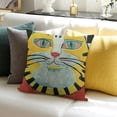 thumbnail image 3 of BANET   Embroidered Decorative Throw Pillows Covers for Sofa Decor Cushion Cases (Sunny Cat) 12x12in, 3 of 5