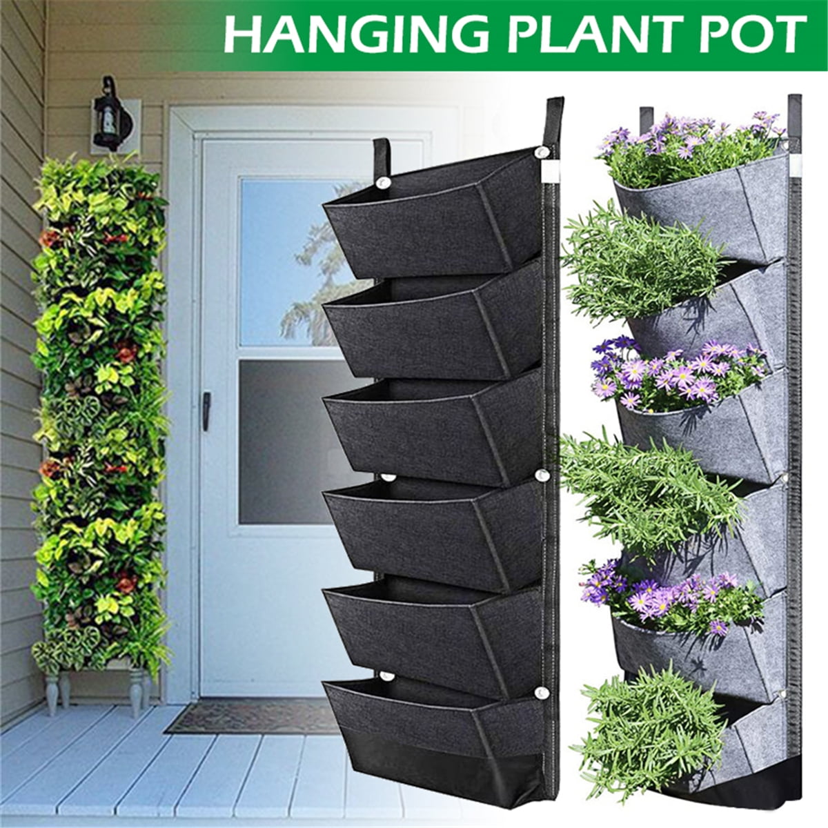 hanging planter plant outdoor pocket pockets vertical balcony planting bag waterproof breathability absorption growth self