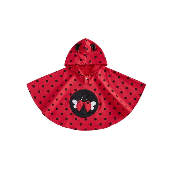 Cjfdfy Toddler Baby Girls Boy Halloween Cape Costume Ladybug Bee Applique Hooded Cloak Baby Cute Animal Hooded Cloak Little Baby Cute My First Halloween Holiday Clothes 6M-4T