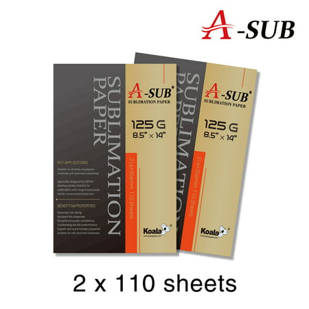 A-SUB Sublimation Paper 8.5'' x 14'' for Any Inkjet Printer with Sublimation Ink ,220