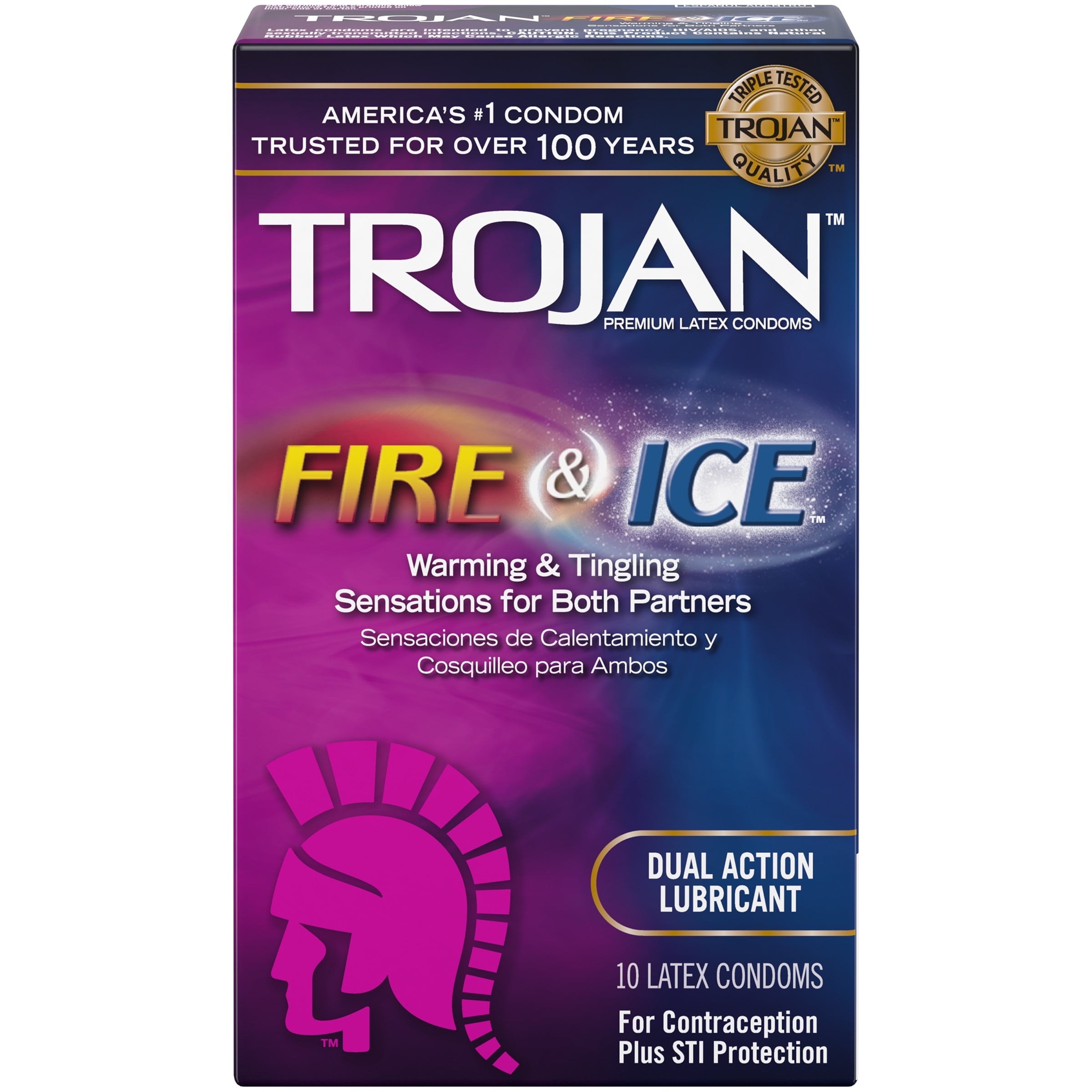 Trojan Fire & Ice Dual Action Lubricated Condoms - 10 Count - Walmart.com