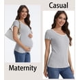 thumbnail image 6 of Casual Ribbed Scoop Neck Short Sleeve Maternity Top, 6 of 8