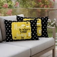 thumbnail image 5 of Yellow Black Bee Outdoor Pillow Covers Pack of 2 Home Is Where Your Honey Is Honeycomb Daisy Waterproof Throw Pillow Covers Decorative Cushion Cases for Patio Garden Tent Balcony Couch 20x12 inch, 5 of 9