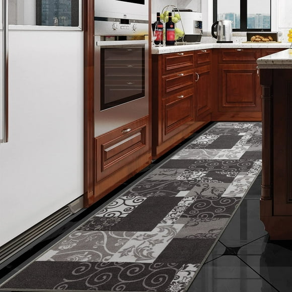 BY COCOON 2'x10' Runner Rug| Kitchen Rug Washable Rug Hallway Runner Runners Rugs for Hallway Non Slip (57 cm x 305 cm Grey Rug)