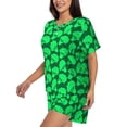 thumbnail image 2 of Haiem Green Broccoli Pattern Pajama Set for Women 2 Piece Lounge Set Short Sleeve Tops and Shorts Soft Sleepwear-Medium, 2 of 7