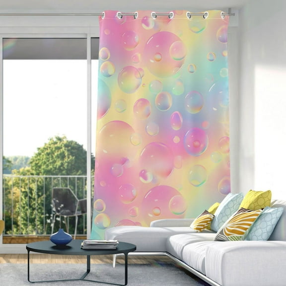Blackout Curtains Window Curtain for Bedroom Living Room 1 Panel 82"x42" Colorful Bubbles