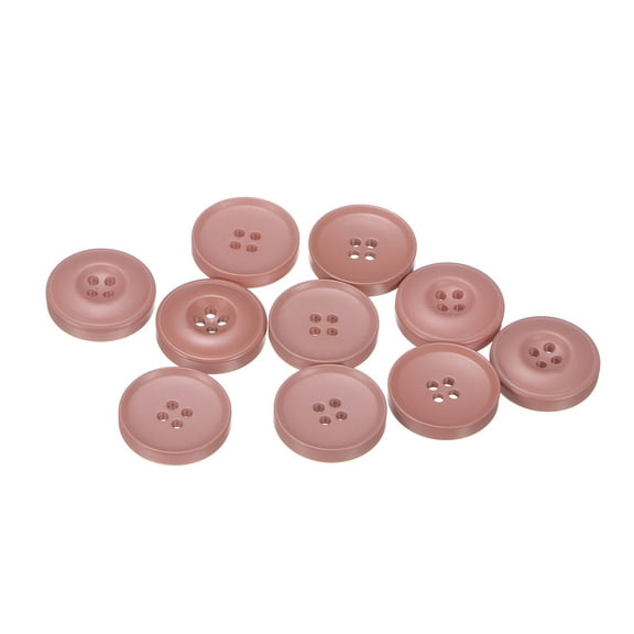 Uxcell 10pcs Sewing Buttons 7/8"(23mm) Resin Round 4-Hole Craft Buttons for Coats Sweater Sewing Clothing, Dark Pink