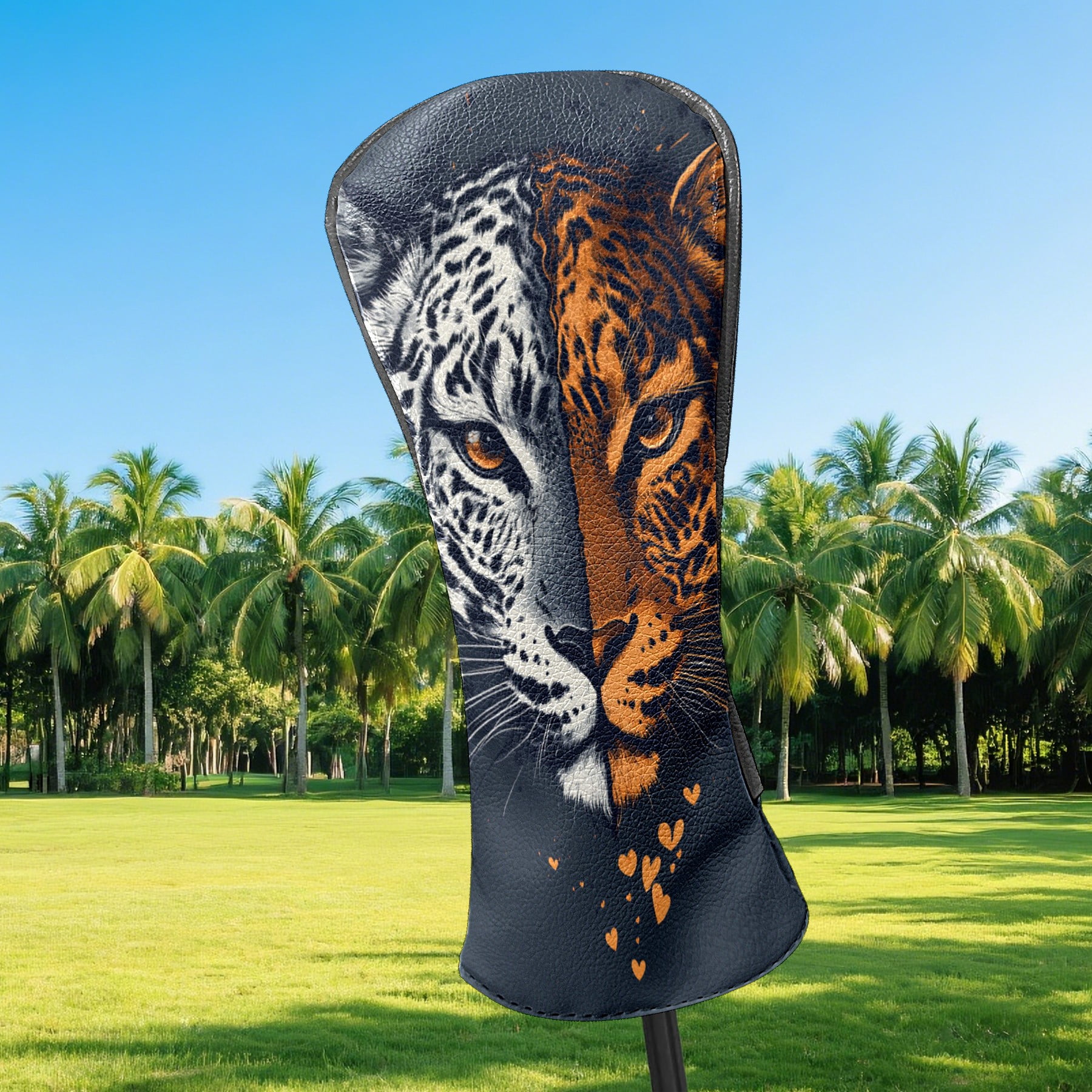 Golf Club Covers PU Leather Waterproof Head Covers for Fairway Woods Hybrids
