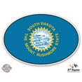 thumbnail image 1 of South Dakota State Flag Oval - 8" Vinyl Sticker - For Car Laptop I-Pad - Waterproof Decal, 1 of 1