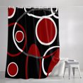 thumbnail image 3 of Shower Curtains for Bathroom, Black Red Waterproof Fabric Shower Curtain, White Circle Geometric Abstract Texture Decorative Bathroom Curtain for Bathtub, 72"x78", No Hooks Included, 3 of 9