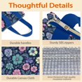 thumbnail image 4 of Pioneer Flower Floral Print Pattern Insulated Lunch Bag for Women & Adults,Large Portable Soft Cooler Lunch Bag,Thermal Food Storage Tote with Pearl Cotton,8.66L,8.75x5.75x9.5 Inch, 4 of 6
