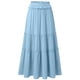 thumbnail image 1 of TaTaai Women's Spring Summer Casual Skirt Solid Color Elastic Waist with Pockets Pleated Ankle Length Long Maxi Skirt Soft Stretchy Gift, 1 of 2